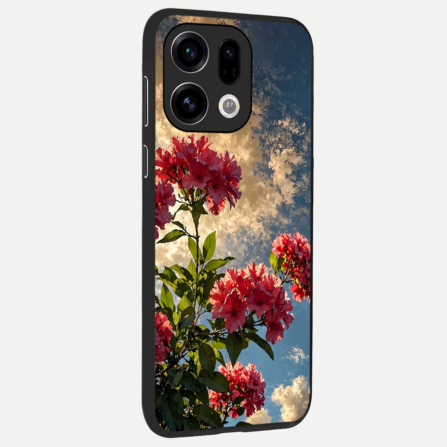  Red Bloom Skies back cover For Oppo Find X9 slim fit glass case with vibrant aesthetic design