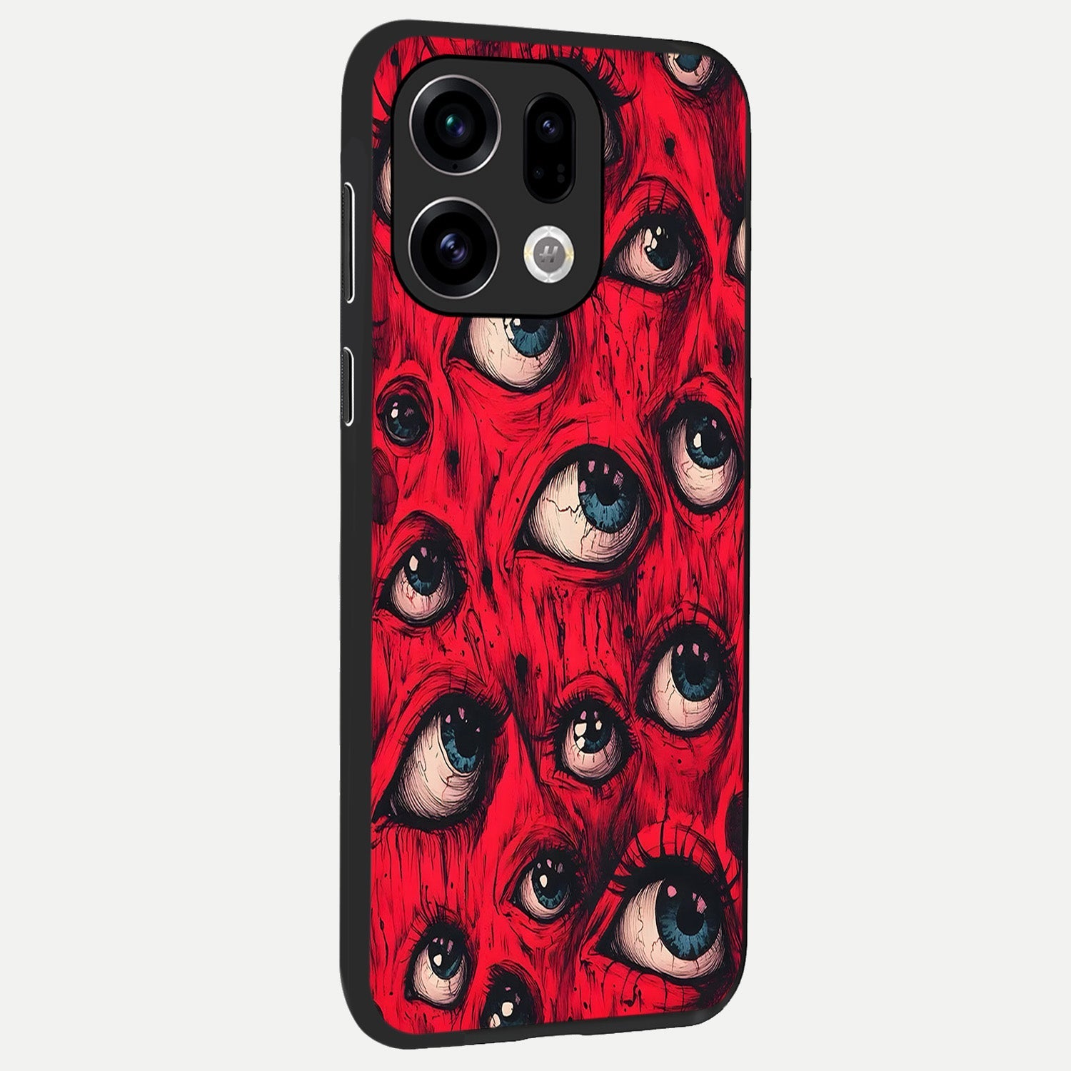  Red Eyes Pattern back cover For Oppo Find X9 slim fit glass case with vibrant aesthetic design
