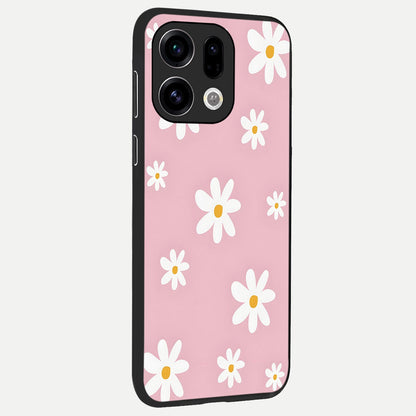  Soft Daisy Bliss back cover For Oppo Find X9 slim fit glass case with vibrant aesthetic design