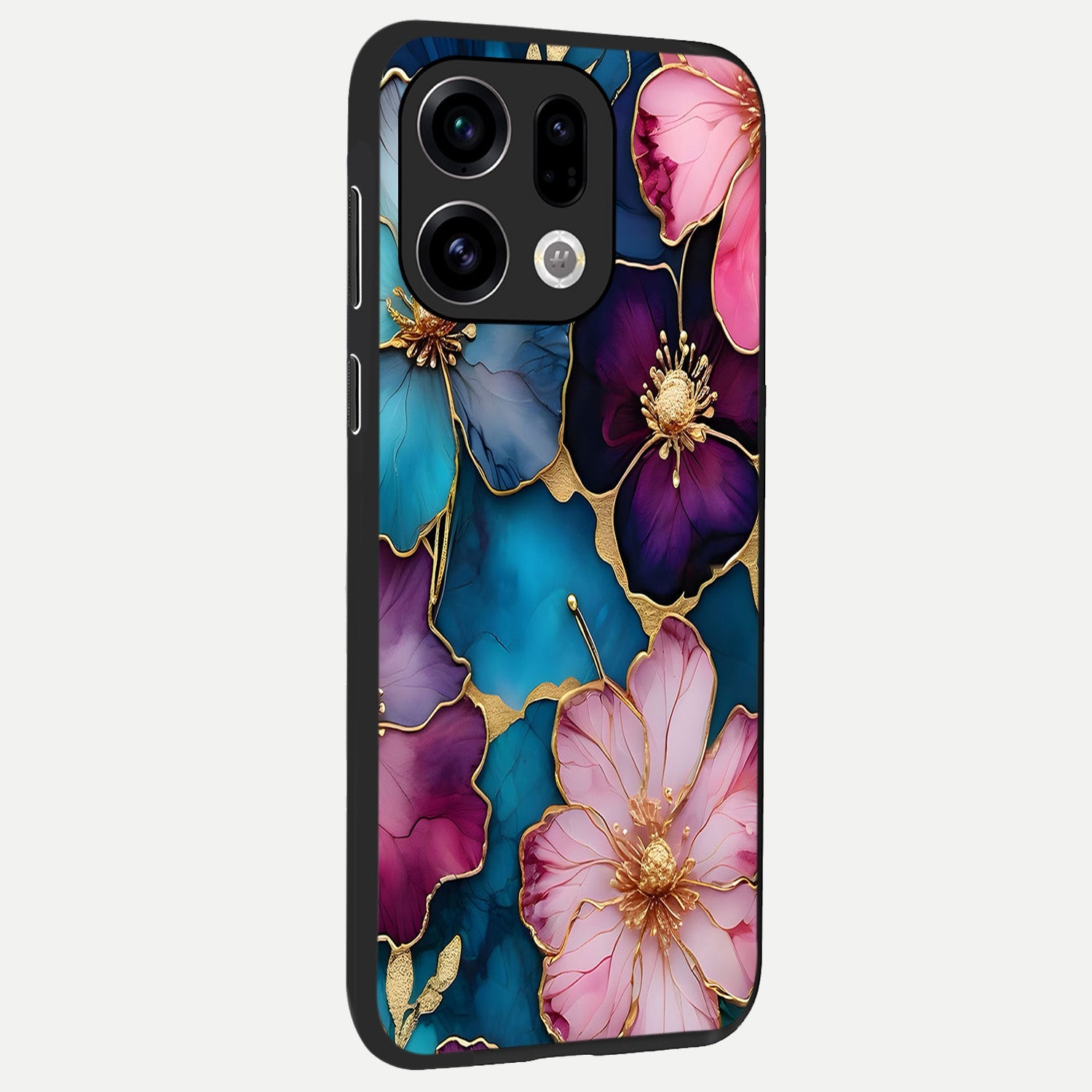  Sparkle Floral back cover For Oppo Find X9 slim fit glass case with vibrant aesthetic design