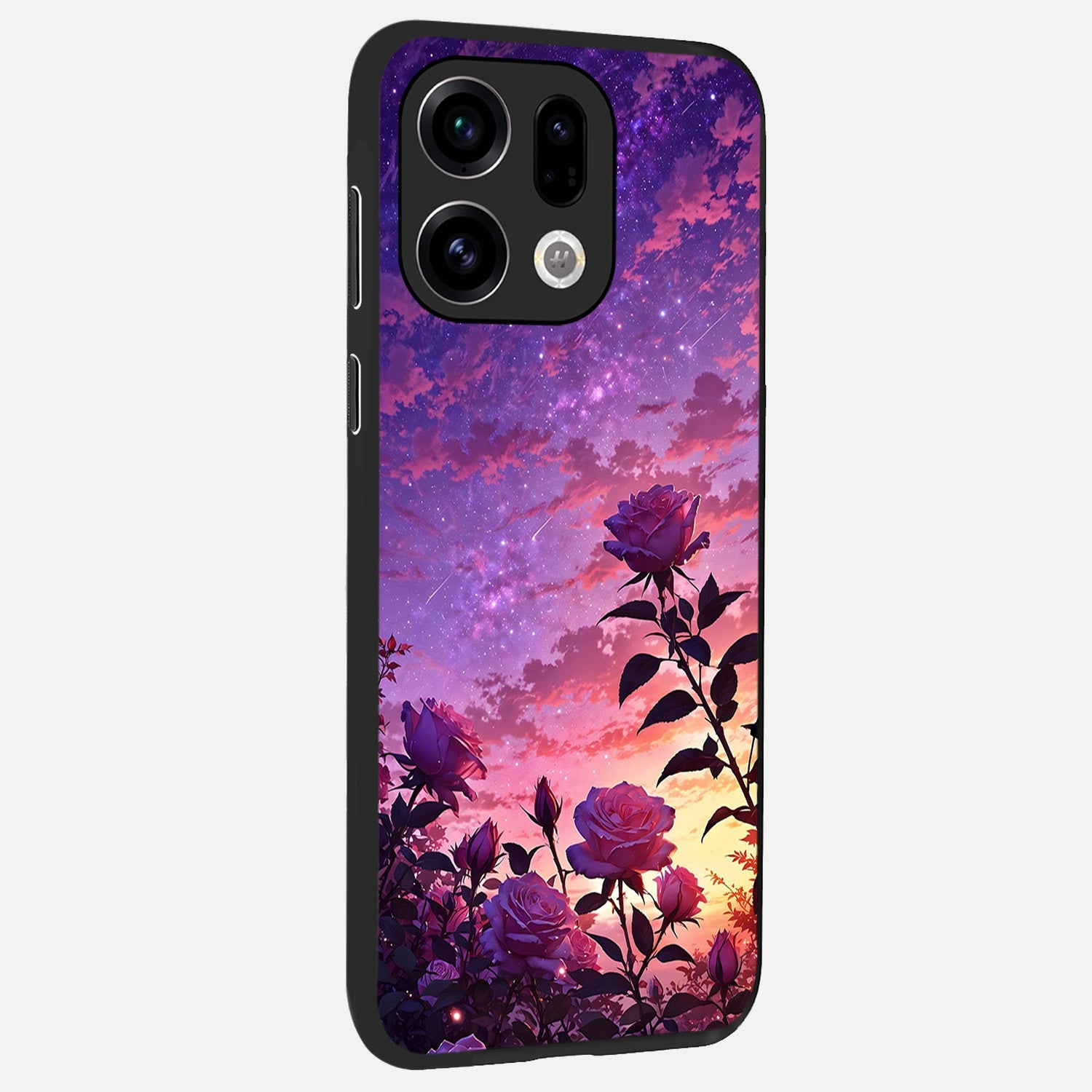  Starlit Rose Twilight back cover For Oppo Find X9 slim fit glass case with vibrant aesthetic design