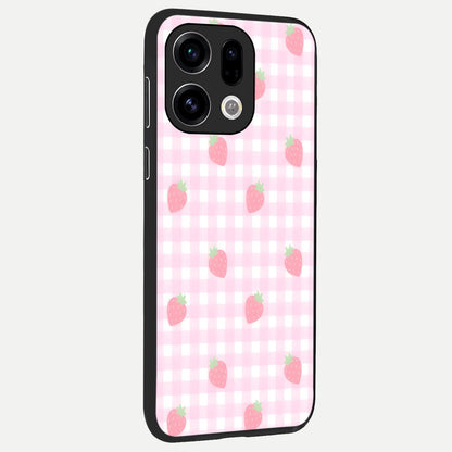  Strawberry Picnic Love back cover For Oppo Find X9 slim fit glass case with vibrant aesthetic design