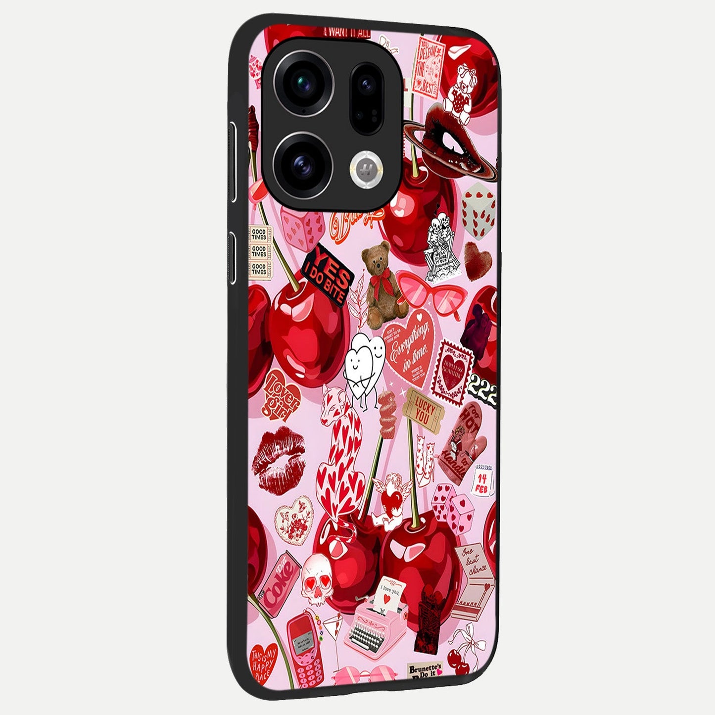 Sweet Cherry Chaos back cover For Oppo Find X9 slim fit glass case with vibrant aesthetic design