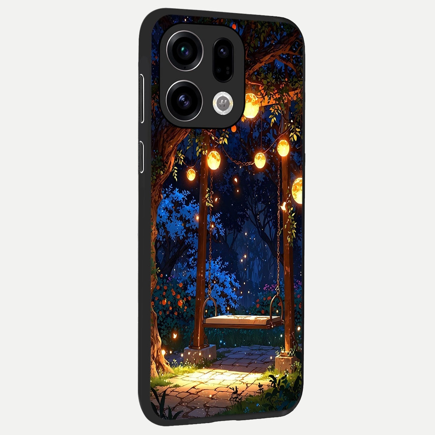  Twilight Garden Swing back cover For Oppo Find X9 slim fit glass case with vibrant aesthetic design