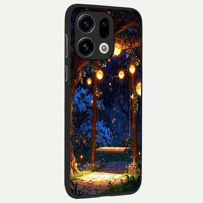  Twilight Garden Swing back cover For Oppo Find X9 slim fit glass case with vibrant aesthetic design