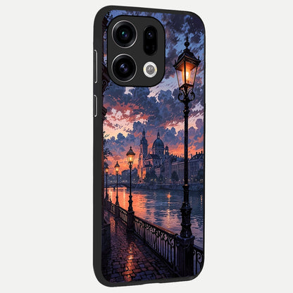  Twilight River Lights back cover For Oppo Find X9 slim fit glass case with vibrant aesthetic design