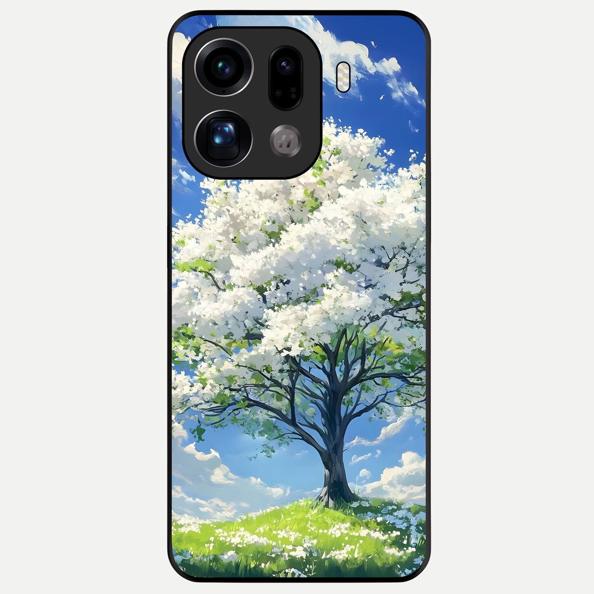  Blossom Sky Serenity Glass Case For Oppo Find X9 Pro back cover – full design glossy printed glass finish