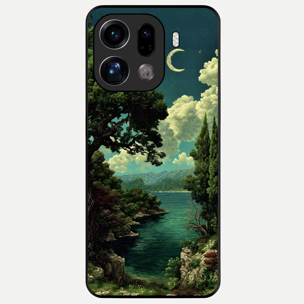  Celestial Lake Peace Glass Case For Oppo Find X9 Pro back cover – full design glossy printed glass finish