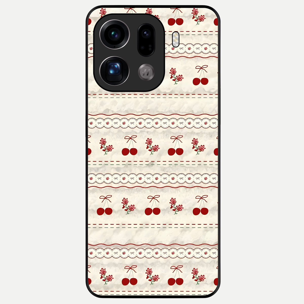  Cherry Bloom Charm Glass Case For Oppo Find X9 Pro back cover – full design glossy printed glass finish