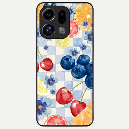  Citrus Bloom Joy Glass Case For Oppo Find X9 Pro back cover – full design glossy printed glass finish