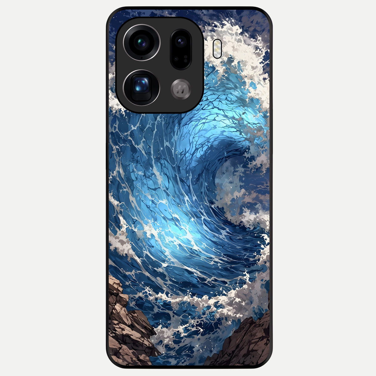  Giant Ocean Wave Glass Case For Oppo Find X9 Pro back cover – full design glossy printed glass finish