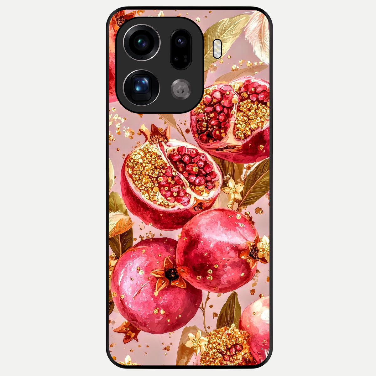  Golden Bloom Glow Glass Case For Oppo Find X9 Pro back cover – full design glossy printed glass finish