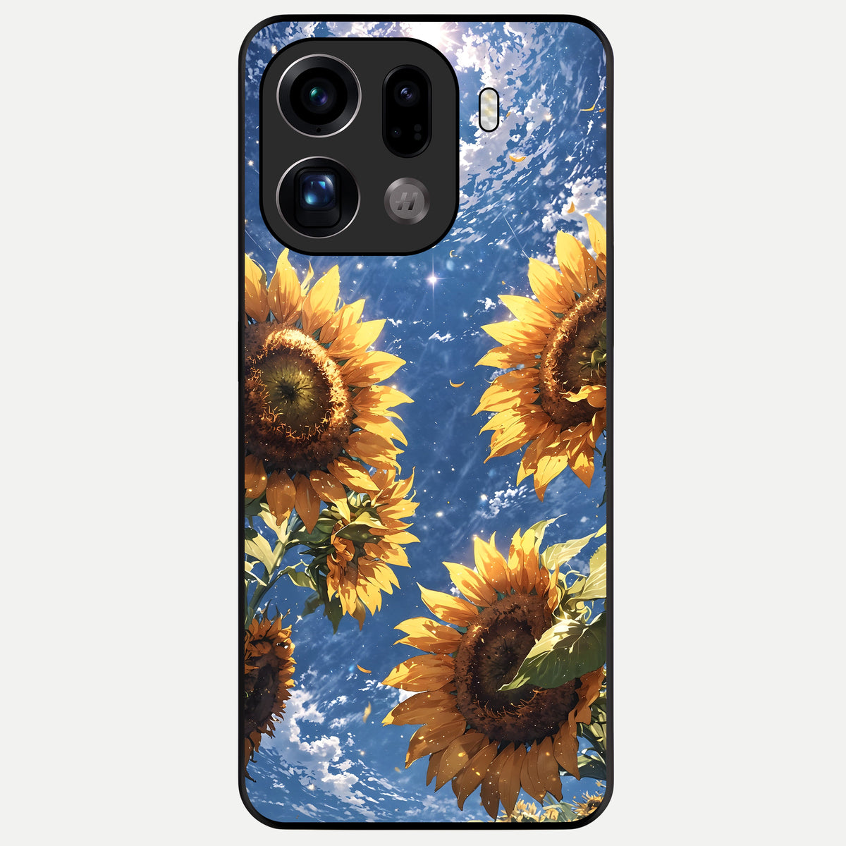  Heavenly Sunflower Rise Glass Case For Oppo Find X9 Pro back cover – full design glossy printed glass finish
