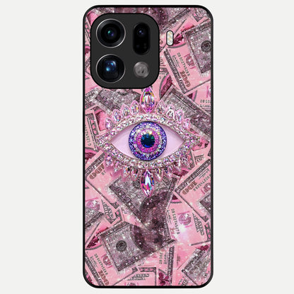  Money Eye Luxe Glass Case For Oppo Find X9 Pro back cover – full design glossy printed glass finish