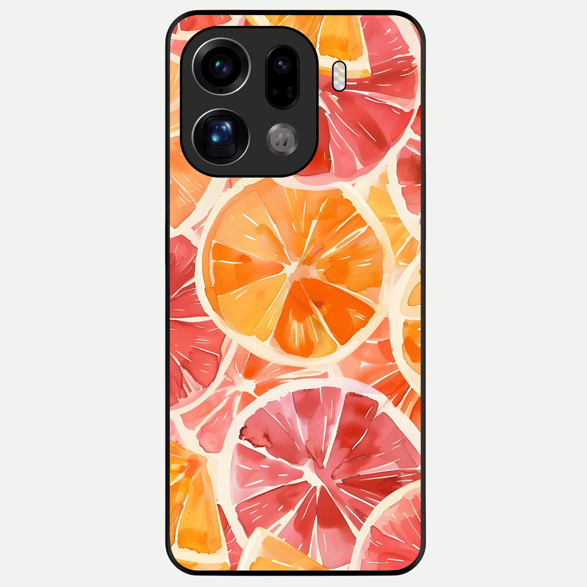  Orange Fruits Pattern Glass Case For Oppo Find X9 Pro back cover – full design glossy printed glass finish