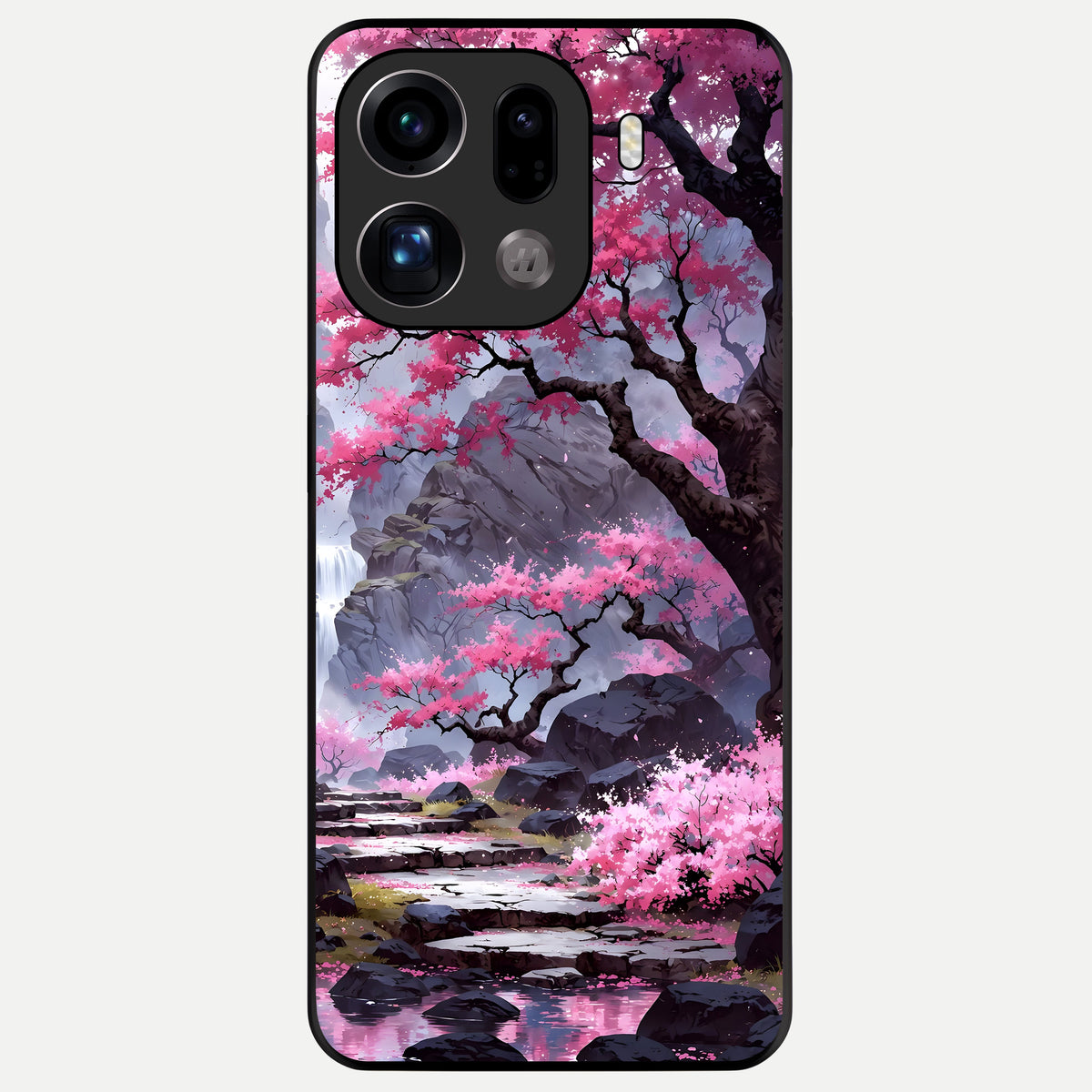 Pink Sunflower Glow Glass Case For Oppo Find X9 Pro back cover – full design glossy printed glass finish