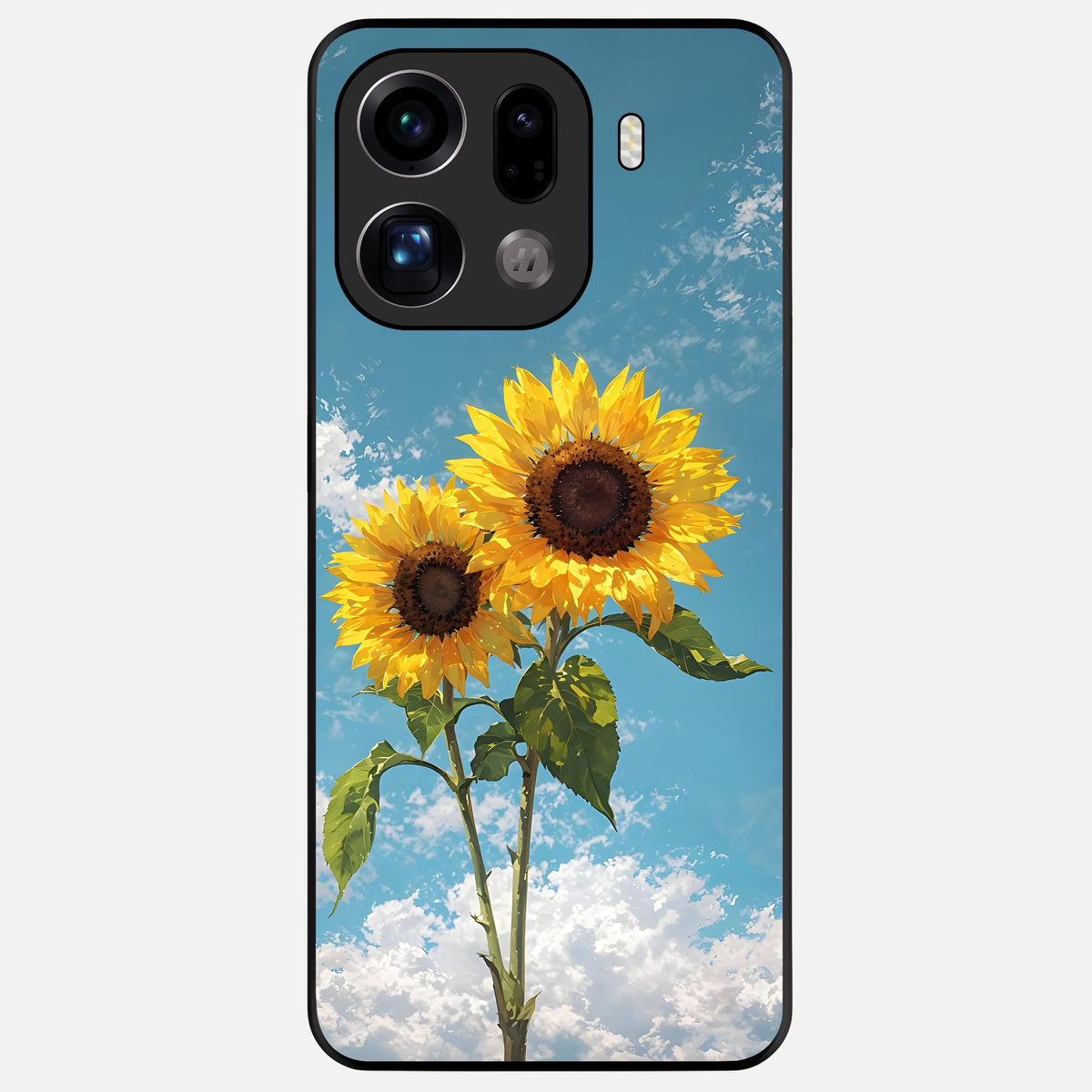  Sunlit Daisy Glow Glass Case For Oppo Find X9 Pro back cover – full design glossy printed glass finish