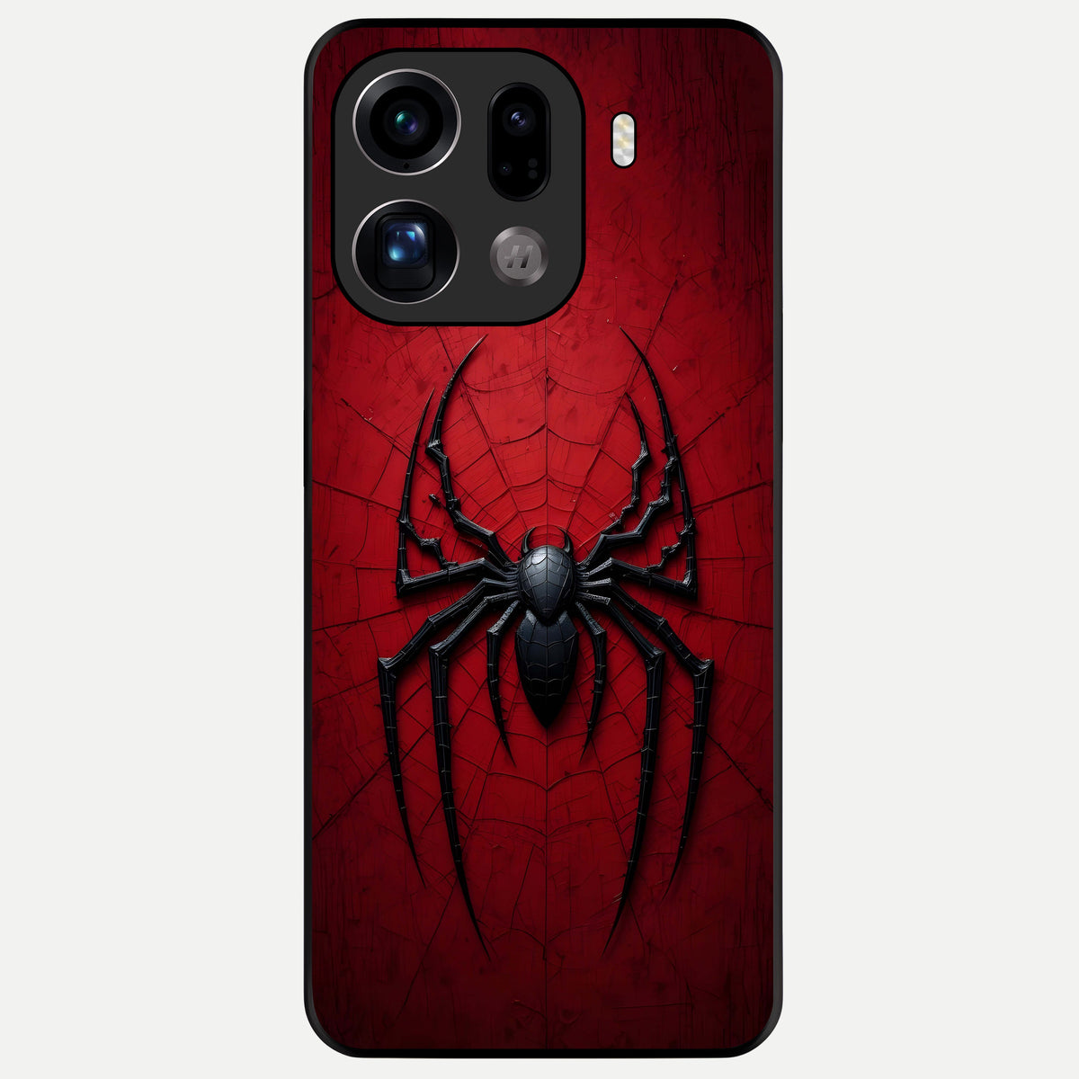  Superhero Web Emblem Glass Case For Oppo Find X9 Pro back cover – full design glossy printed glass finish