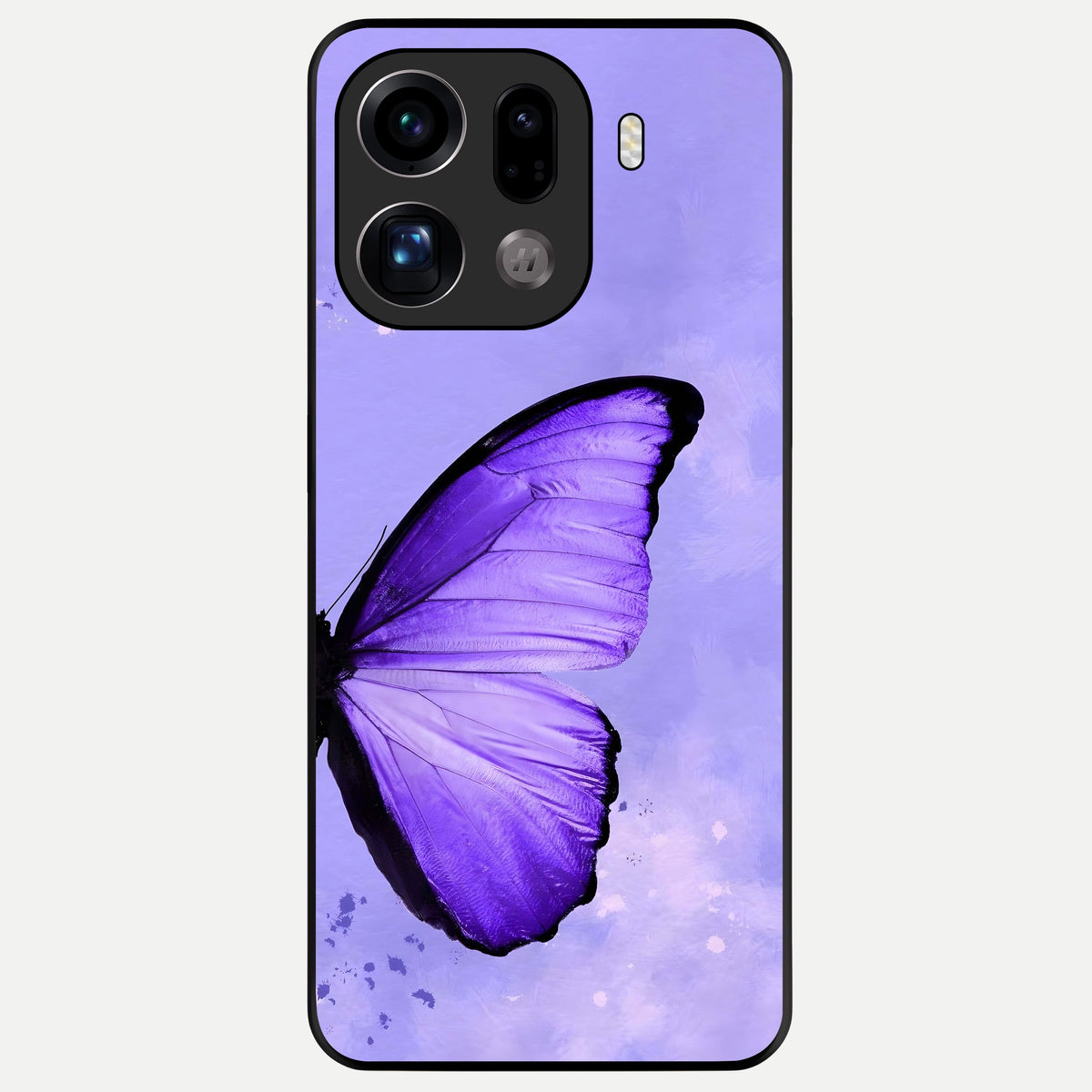  Violet Dream Wing Glass Case For Oppo Find X9 Pro back cover – full design glossy printed glass finish