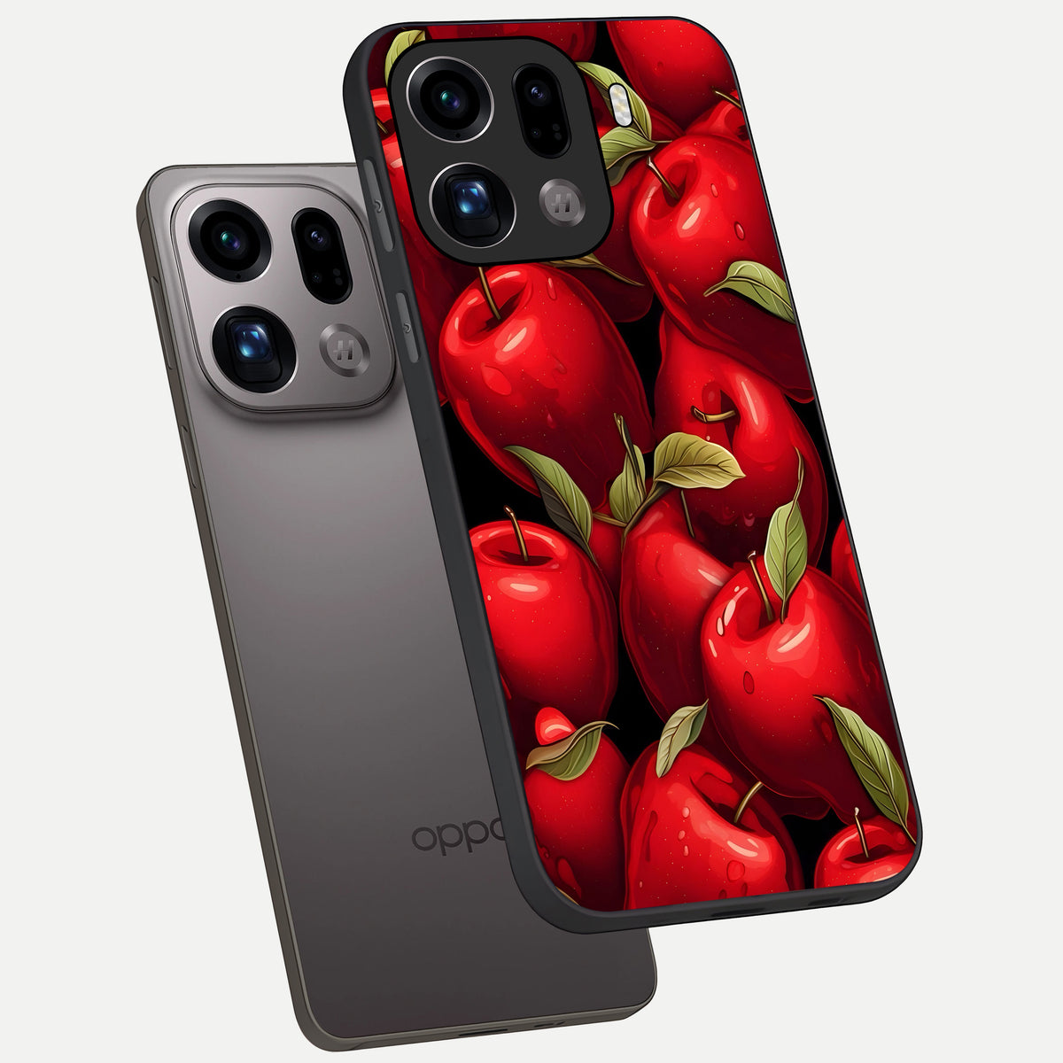  Apple Pattern phone case For Oppo Find X9 Pro showing premium glass back cover with detailed artwork