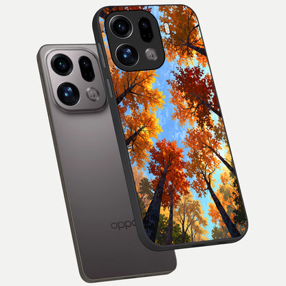  Autumn Sky Rise phone case For Oppo Find X9 Pro showing premium glass back cover with detailed artwork