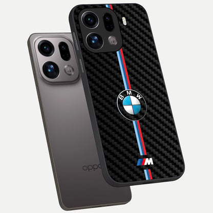  BMW Pattern phone case For Oppo Find X9 Pro showing premium glass back cover with detailed artwork