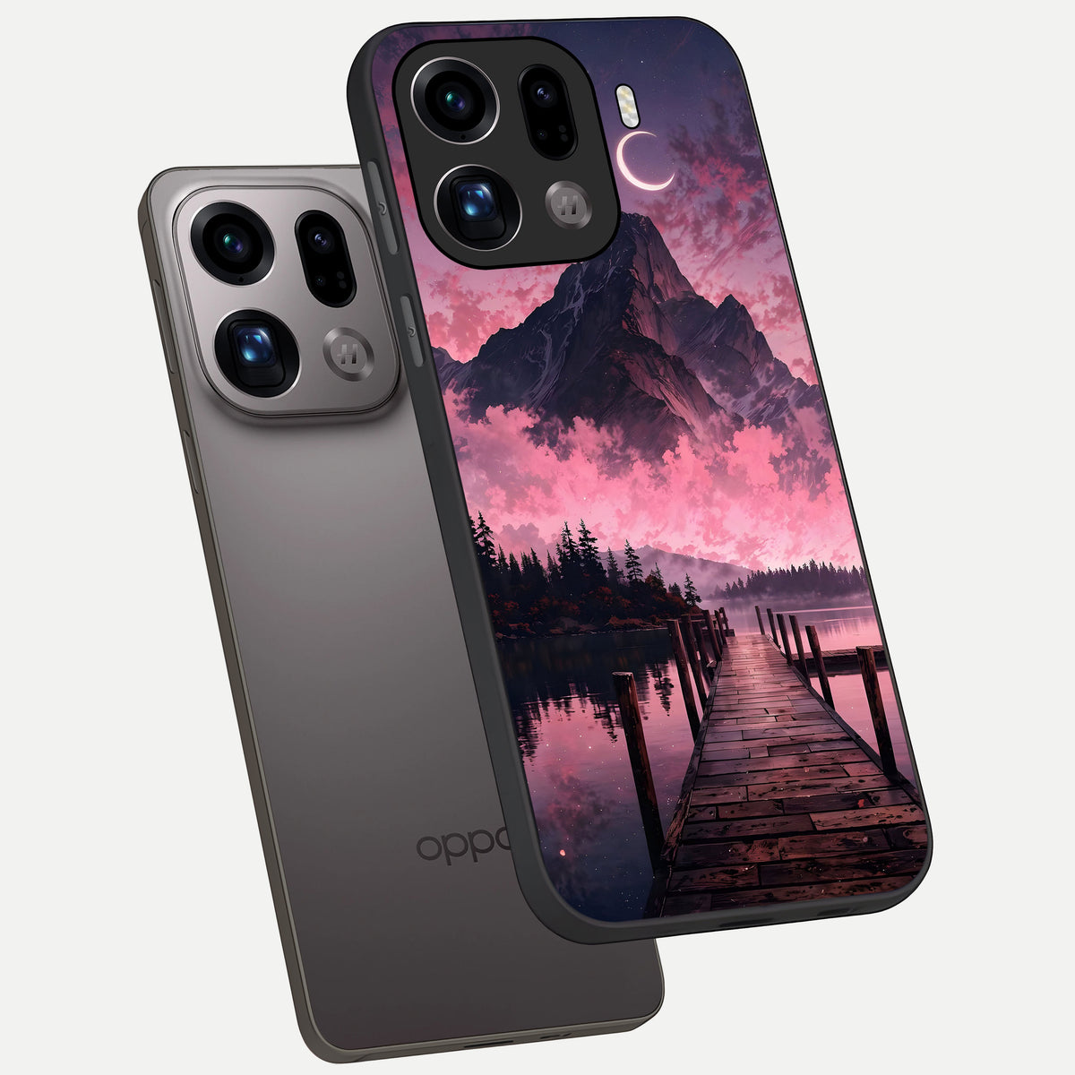  Beautiful Mountain View phone case For Oppo Find X9 Pro showing premium glass back cover with detailed artwork