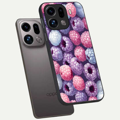  Berry Candy Pop phone case For Oppo Find X9 Pro showing premium glass back cover with detailed artwork