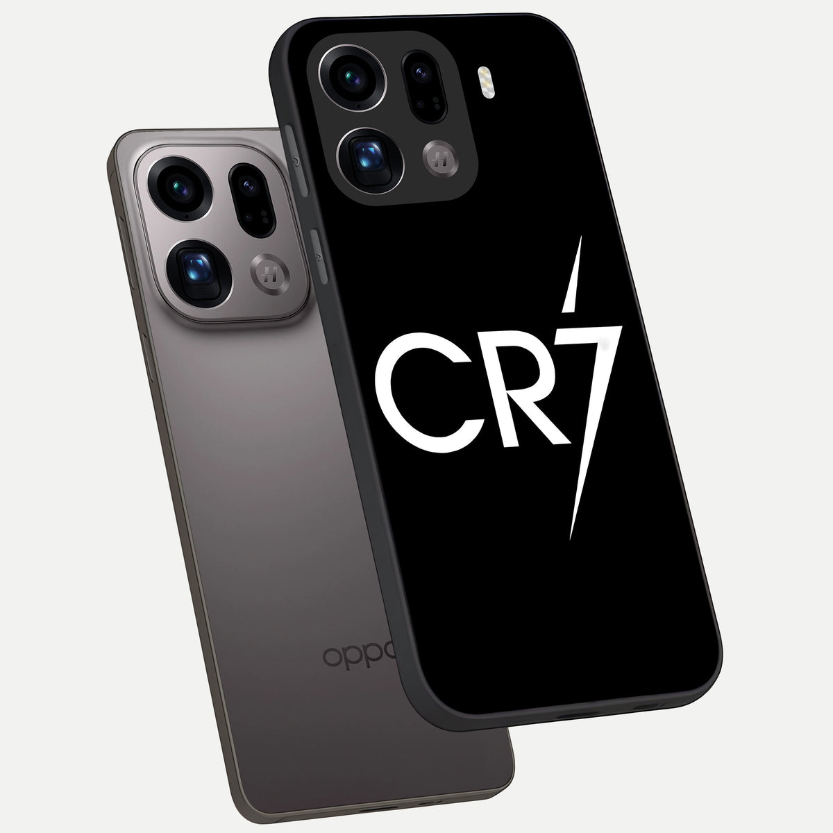  CR7 Elite Strike phone case For Oppo Find X9 Pro showing premium glass back cover with detailed artwork