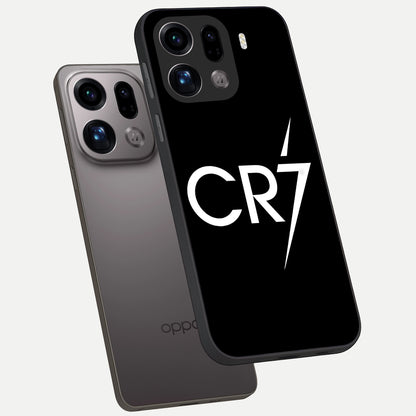  CR7 Elite Strike phone case For Oppo Find X9 Pro showing premium glass back cover with detailed artwork