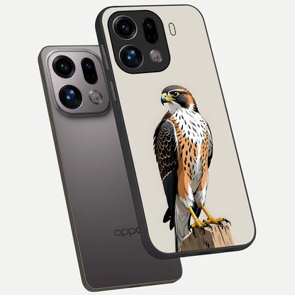  Clever Eagle phone case For Oppo Find X9 Pro showing premium glass back cover with detailed artwork