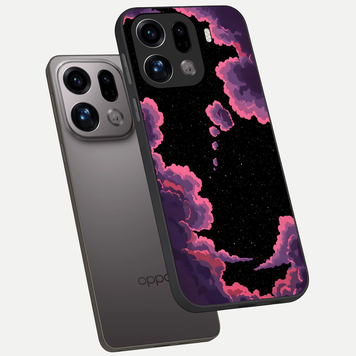  Cosmic Cloud Journey phone case For Oppo Find X9 Pro showing premium glass back cover with detailed artwork