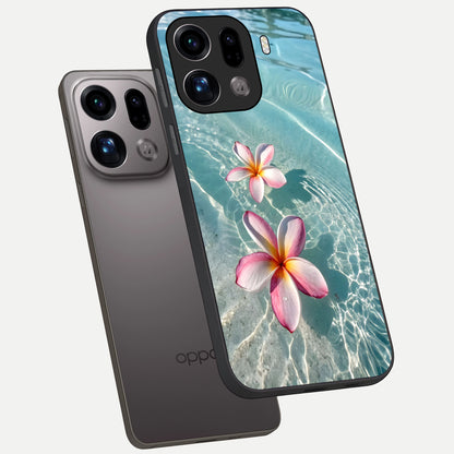  Floating Bloom Bliss phone case For Oppo Find X9 Pro showing premium glass back cover with detailed artwork