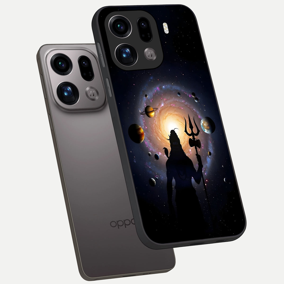  Galactic Shiva Vision phone case For Oppo Find X9 Pro showing premium glass back cover with detailed artwork