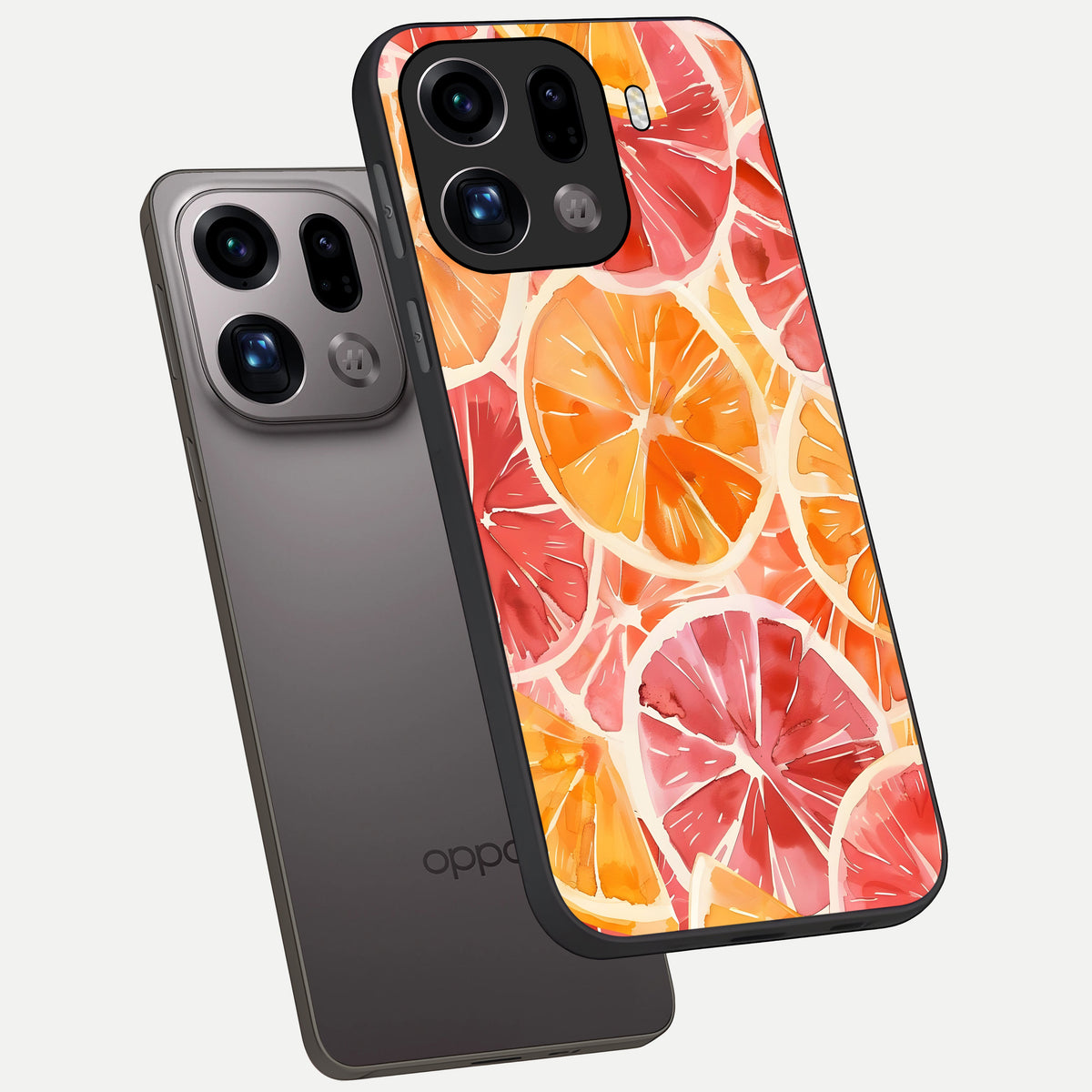 Orange Fruits Pattern phone case For Oppo Find X9 Pro showing premium glass back cover with detailed artwork