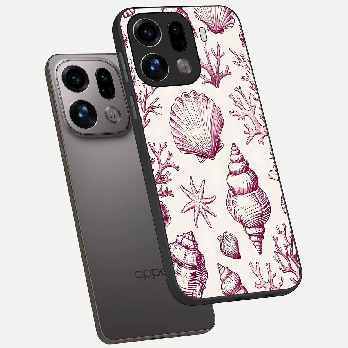  Pink Power Sparks phone case For Oppo Find X9 Pro showing premium glass back cover with detailed artwork