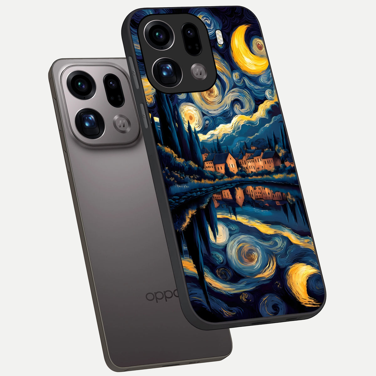  Starry Sky Serenity phone case For Oppo Find X9 Pro showing premium glass back cover with detailed artwork