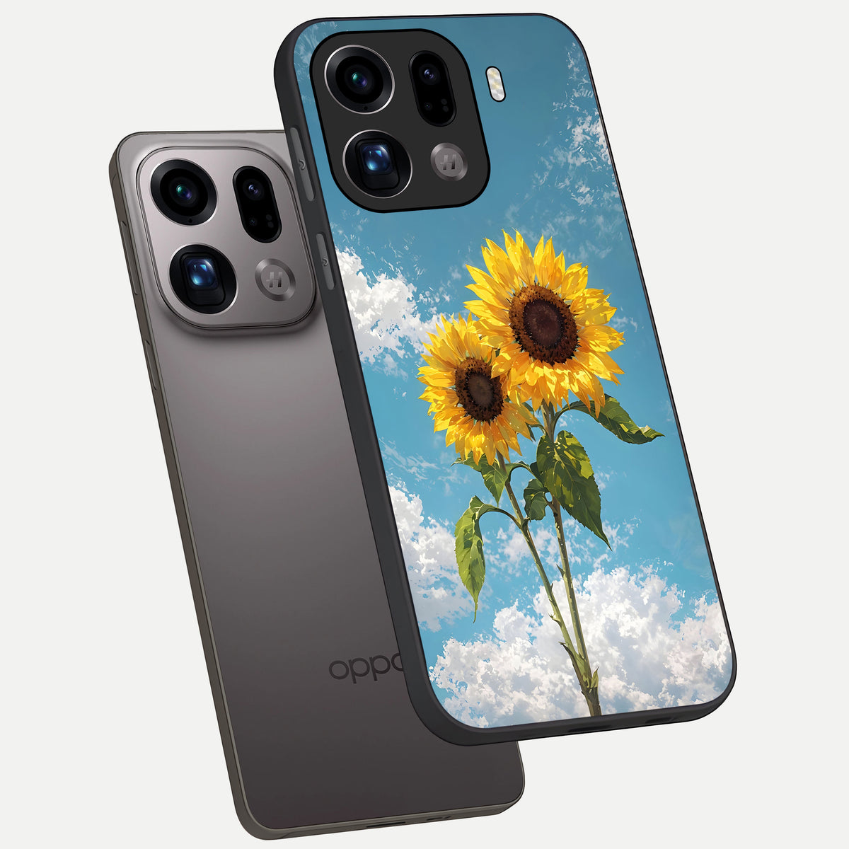  Sunlit Daisy Glow phone case For Oppo Find X9 Pro showing premium glass back cover with detailed artwork