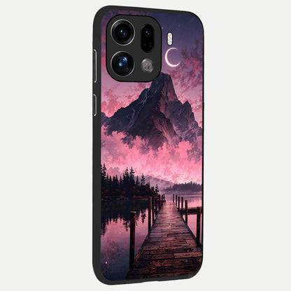  Beautiful Mountain View back cover For Oppo Find X9 Pro slim fit glass case with vibrant aesthetic design
