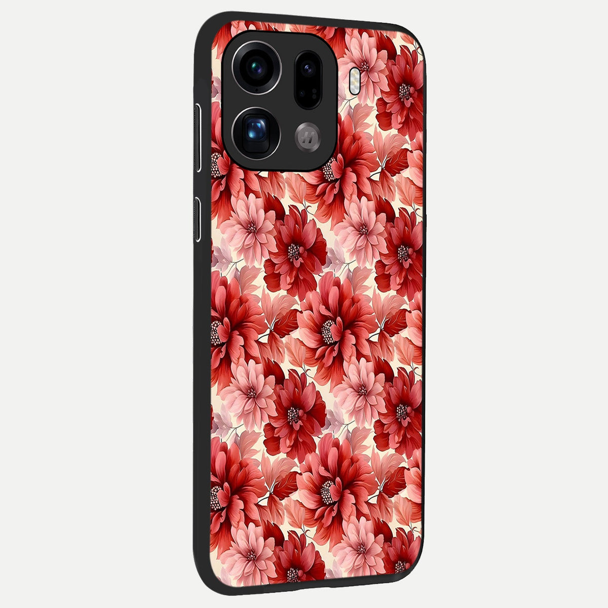 Crimson Love Petals back cover For Oppo Find X9 Pro slim fit glass case with vibrant aesthetic design