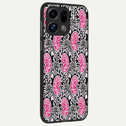  Crimson Paisley Charm back cover For Oppo Find X9 Pro slim fit glass case with vibrant aesthetic design