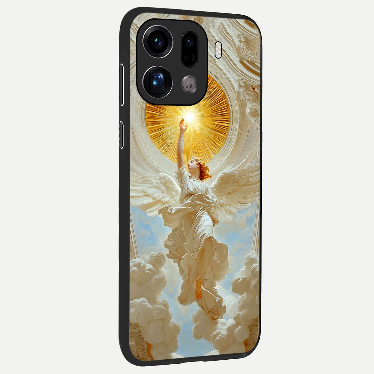  Divine Light Angel back cover For Oppo Find X9 Pro slim fit glass case with vibrant aesthetic design