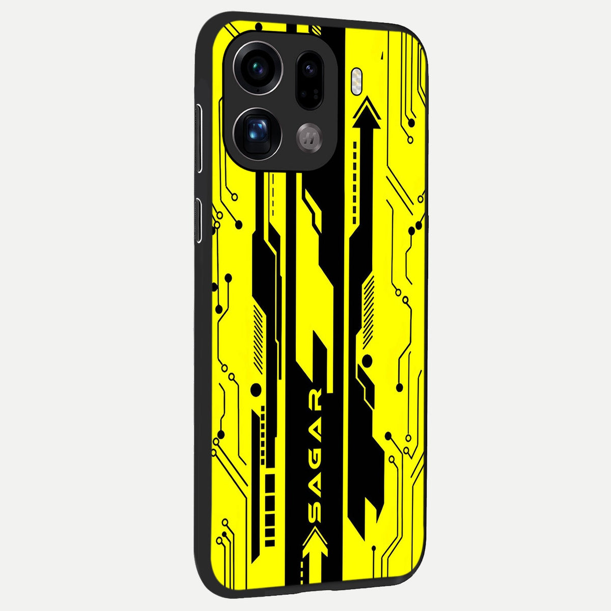  Electric Pulse CYBERPUNK Custom Name back cover For Oppo Find X9 Pro slim fit glass case with vibrant aesthetic design