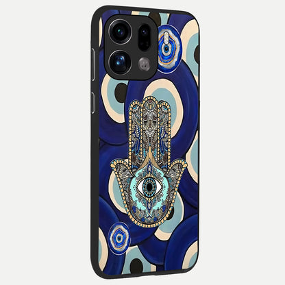  Hamsa Divine Guard back cover For Oppo Find X9 Pro slim fit glass case with vibrant aesthetic design