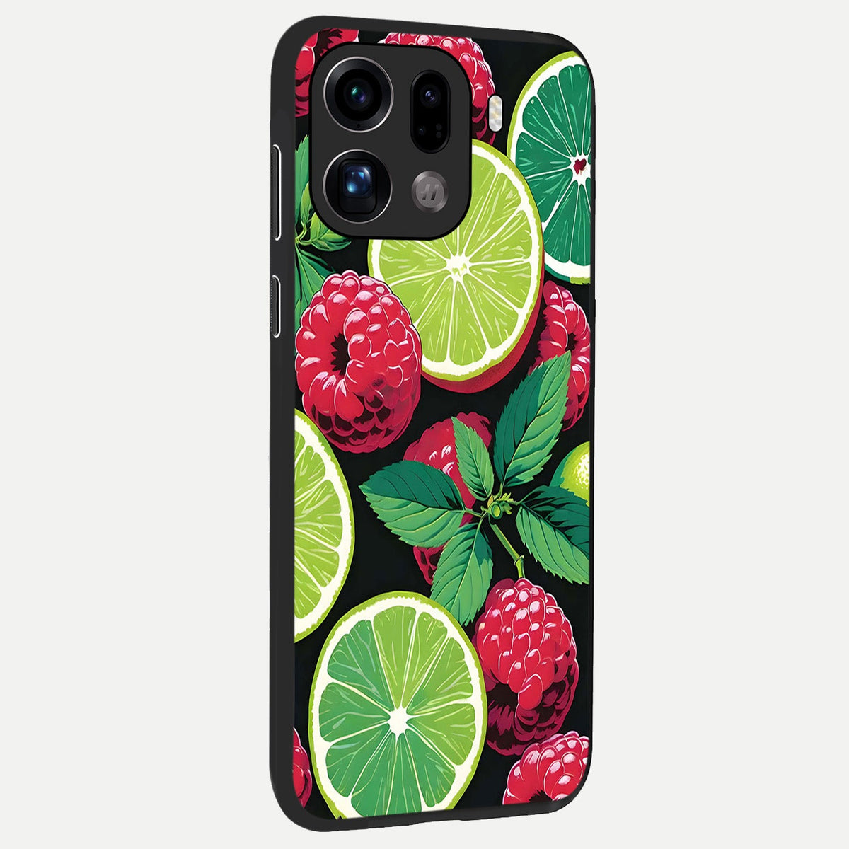  Lime and Raspberry Pattern back cover For Oppo Find X9 Pro slim fit glass case with vibrant aesthetic design