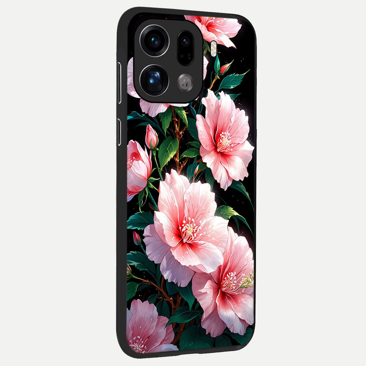 Peach Flower back cover For Oppo Find X9 Pro slim fit glass case with vibrant aesthetic design