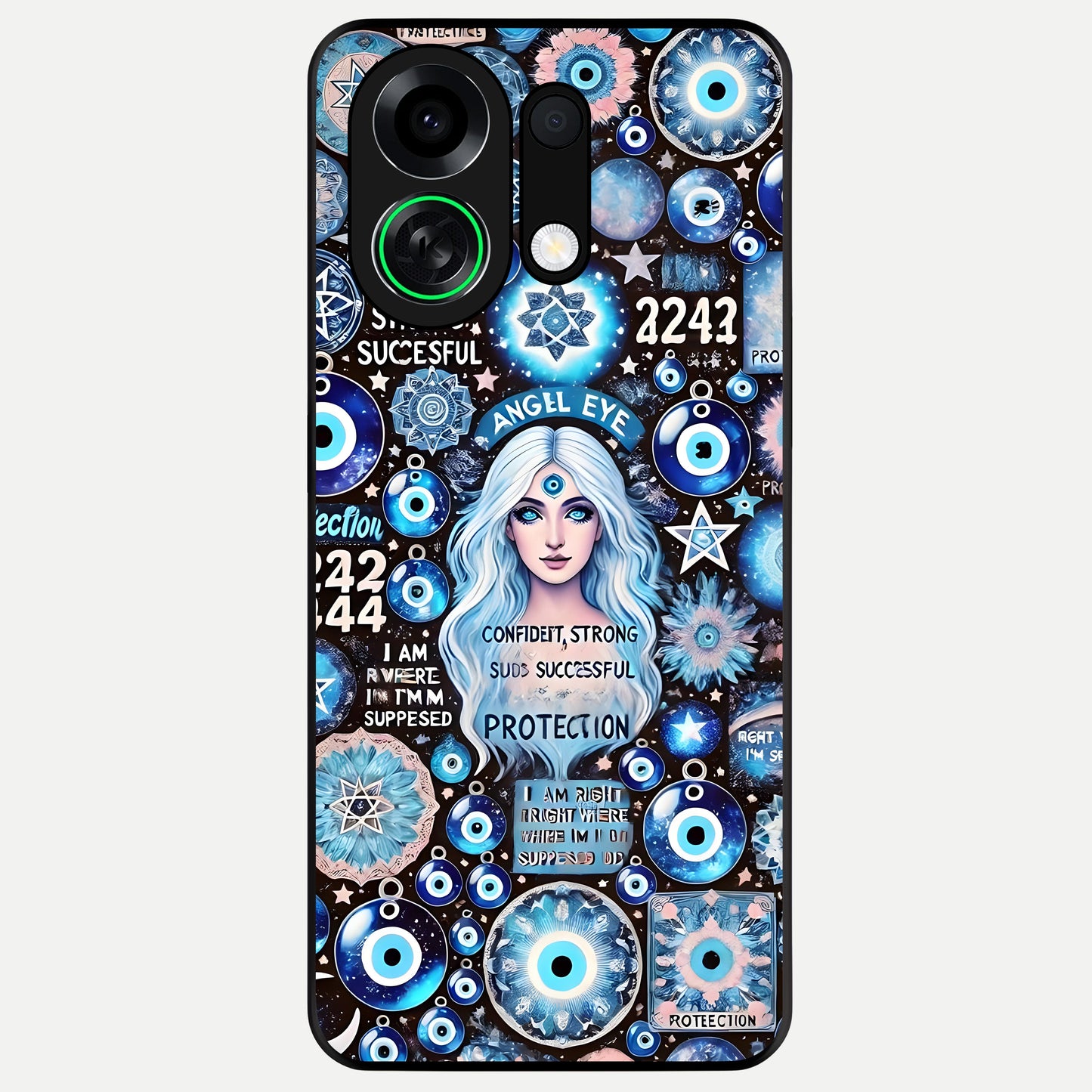  Angel Aura Shield Glass Case For Oppo K13 Turbo back cover – full design glossy printed glass finish