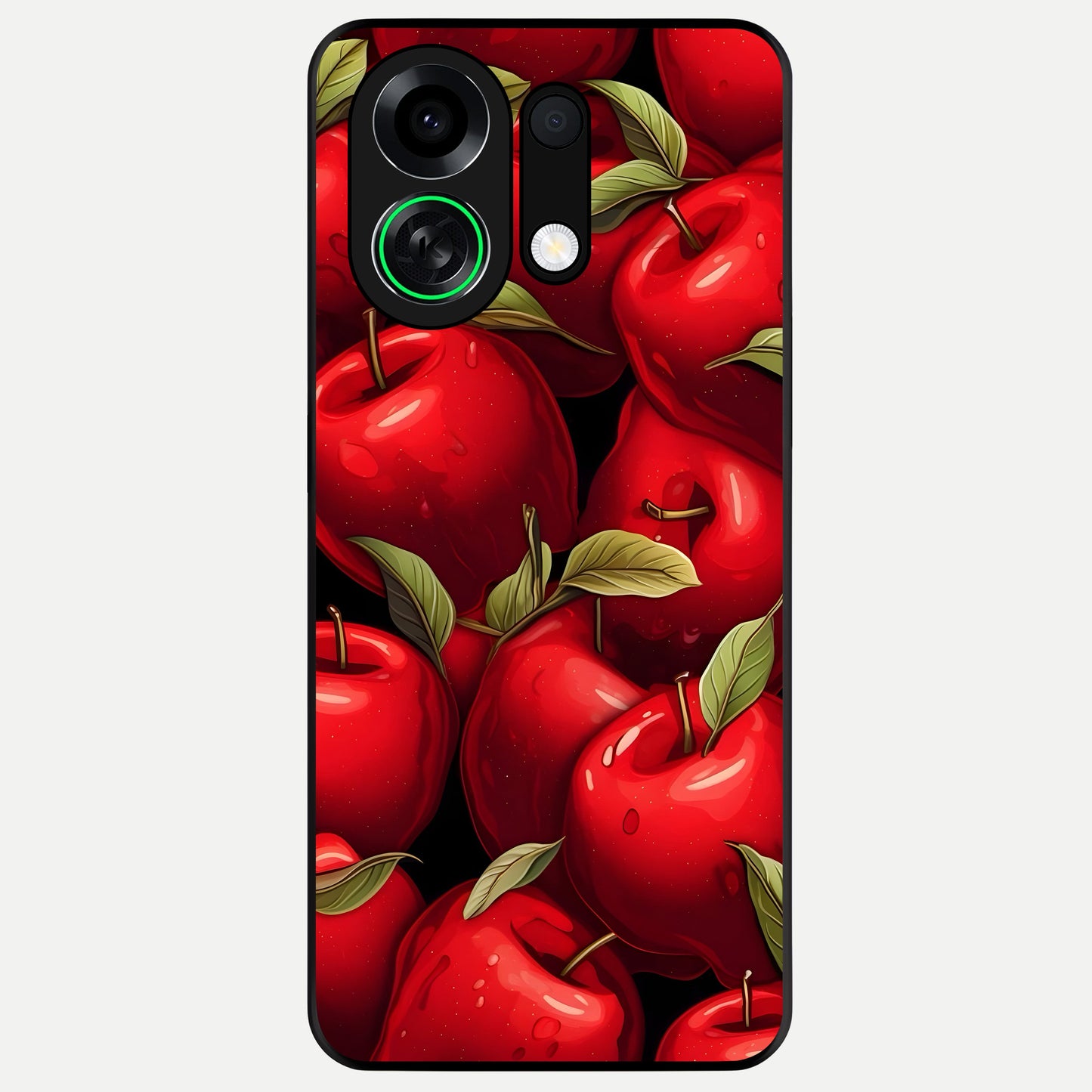  Apple Pattern Glass Case For Oppo K13 Turbo back cover – full design glossy printed glass finish