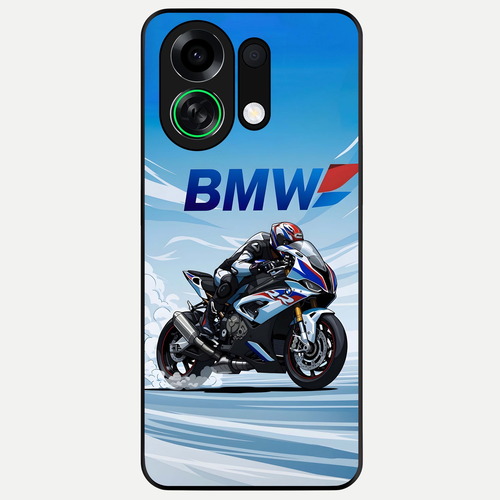  BMW Power Drift Glass Case For Oppo K13 Turbo back cover – full design glossy printed glass finish