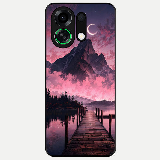  Beautiful Mountain View Glass Case For Oppo K13 Turbo back cover – full design glossy printed glass finish
